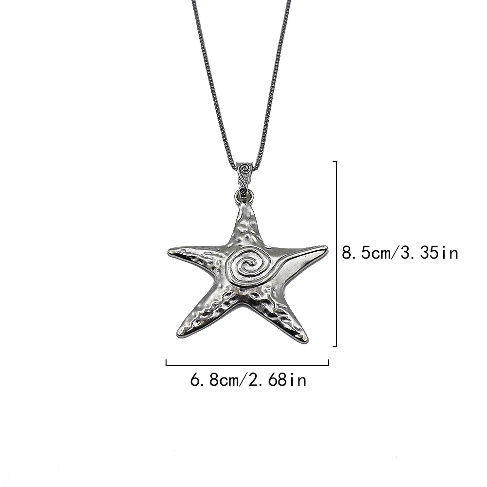 1 piece Starfish Alloy Necklace for Men's Holiday Gift