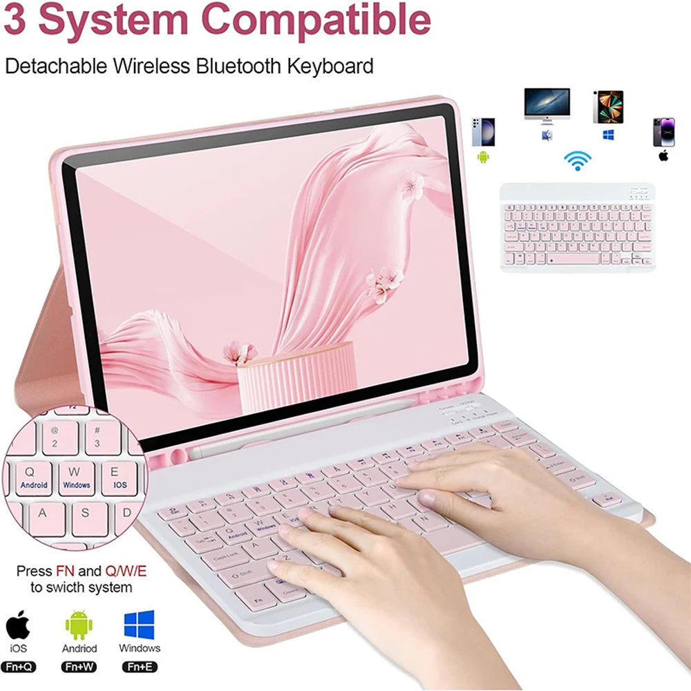 Case for Xiaoxin Pad 11 in 2025/2024, for Lenovo Idea 11 inch, Bluetooth Keyboard Cover for Lenovo Tab M11 11 inch Smart Stand C view 5