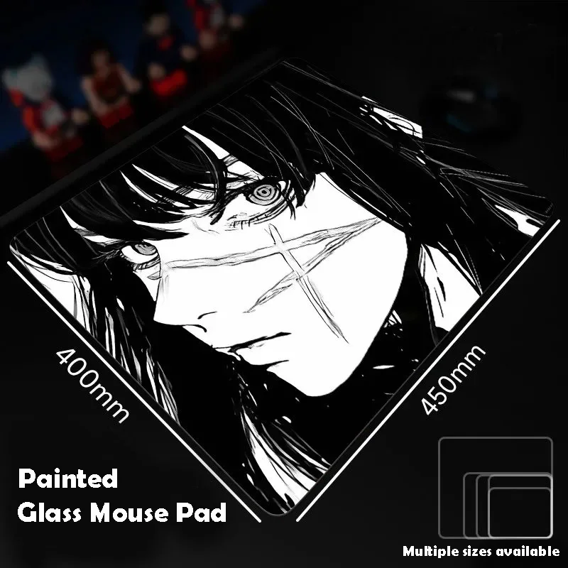 

Черно-белый стеклянный коврик для мыши Sora, игровой коврик для мыши, индивидуальный узор, закаленный гладкий коврик для игрового стола, Fps, киберспортивный офисный игровой коврик