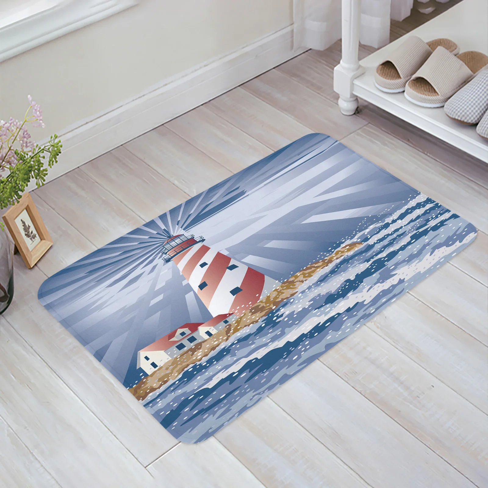 

Lighthouse Sea Kitchen Floor Mat Living Room Decor Carpet Home Hallway Entrance Doormat Balcony Door Anti Slip Rug