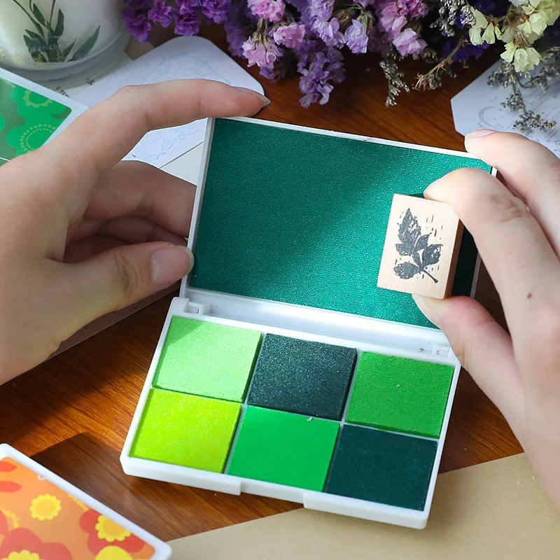 7 Colors Water-based Sponge Ink Pad Children Fun DIY Graffiti Finger Painting Colored Printing Mud Rubber Stamp Colored Ink Pads