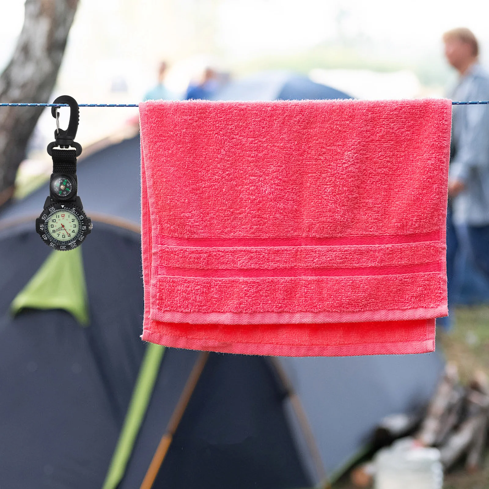 

Backpacker Pocket Watch Hanging Nylon Strap Carabiner Clip Outdoor Sports Hiking Mountaineering Compass Backpacker Clip Watch