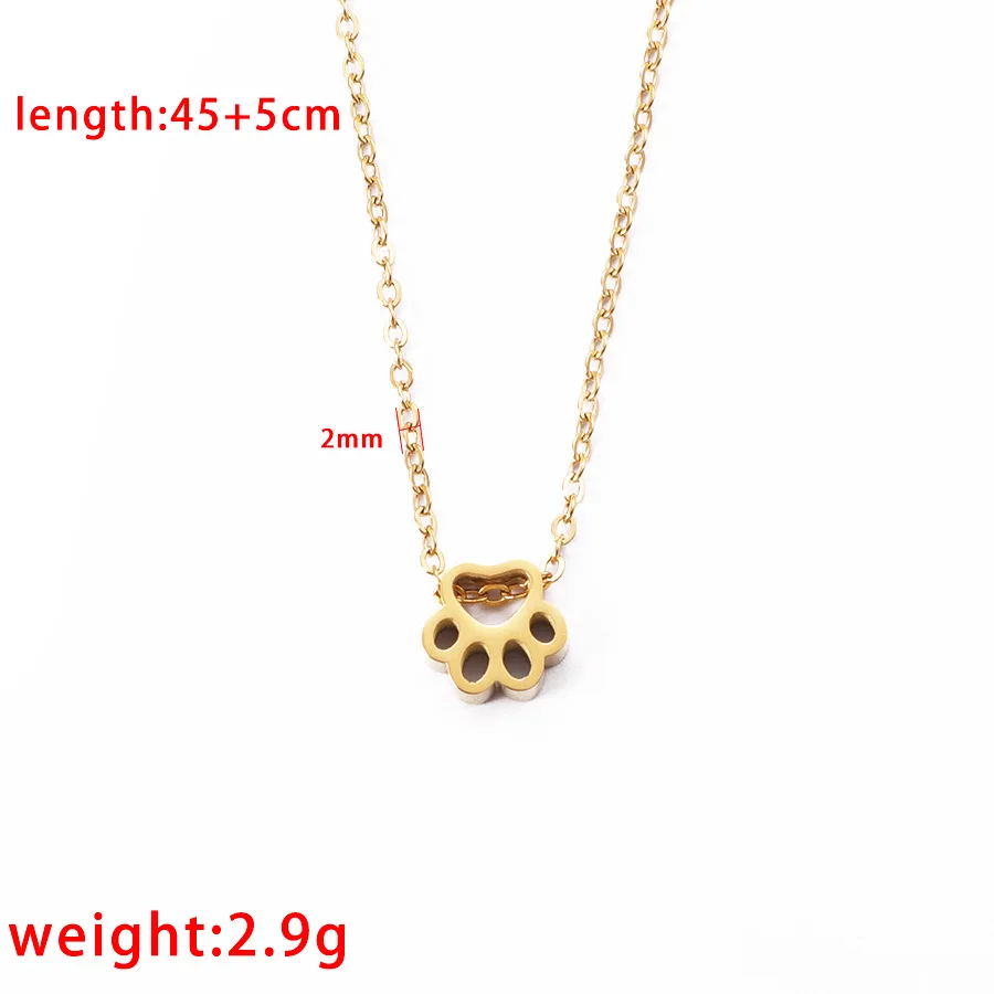 3Pcs/Lot Mirror Polish Stainless Steel Dog Paw Beads Pendant  Necklace Jewelry Friend Lovers Gift