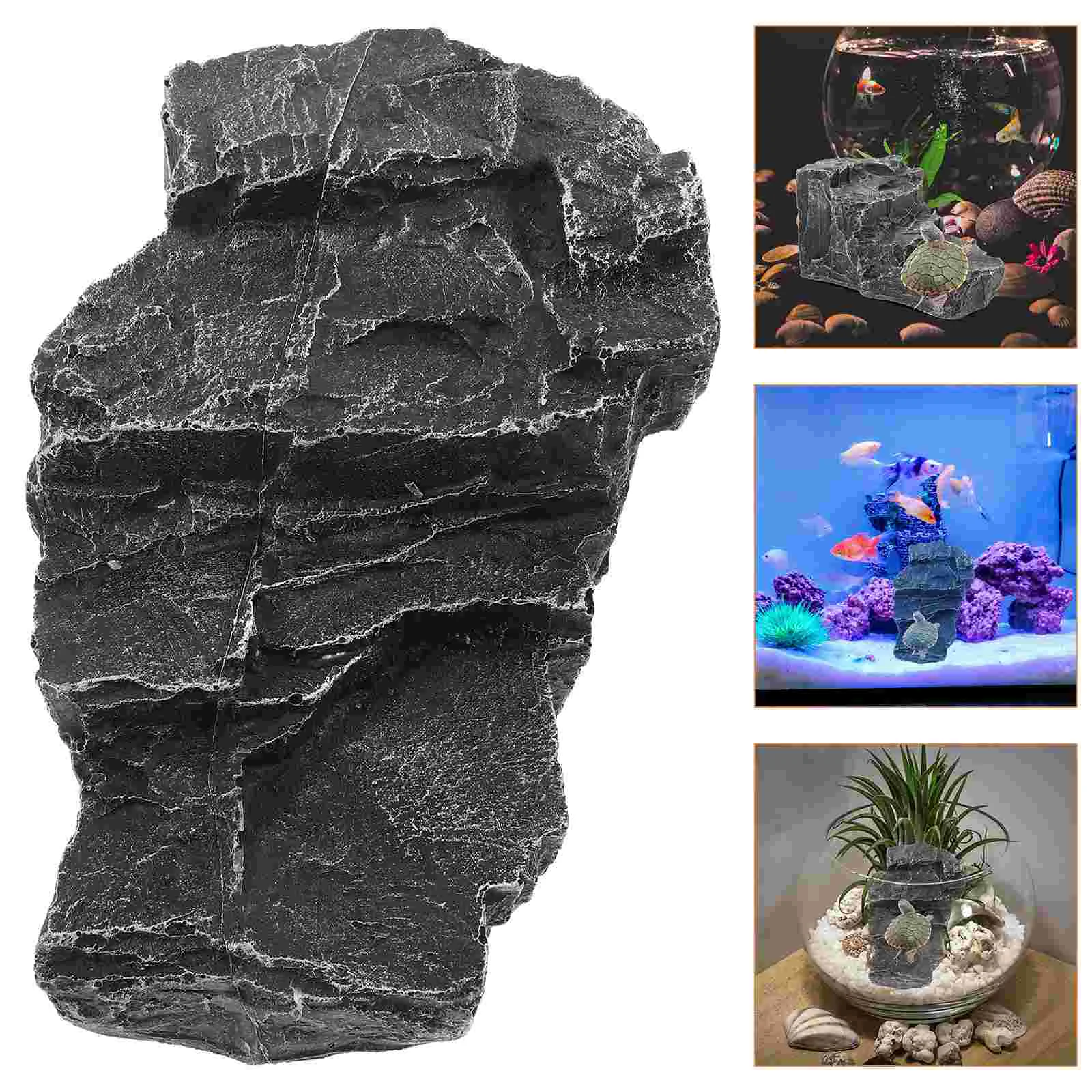 Turtle Terrace Landscaping Reptile Decor Tortoise Resting Dock Platform Tank Large Basking Rocks Aquarium Equipment