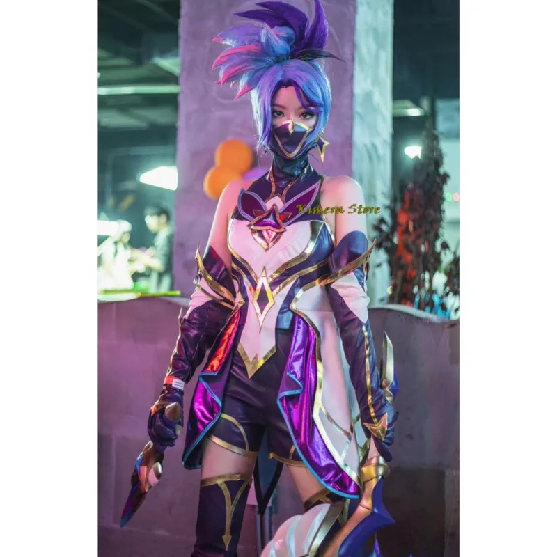 

Игра LOL Star Guardian Akali Косплей Лига Легенд женский сексуальный комплект костюм на Хэллоуин Рождество Вечеринка Косплей платье наряд полный комплект