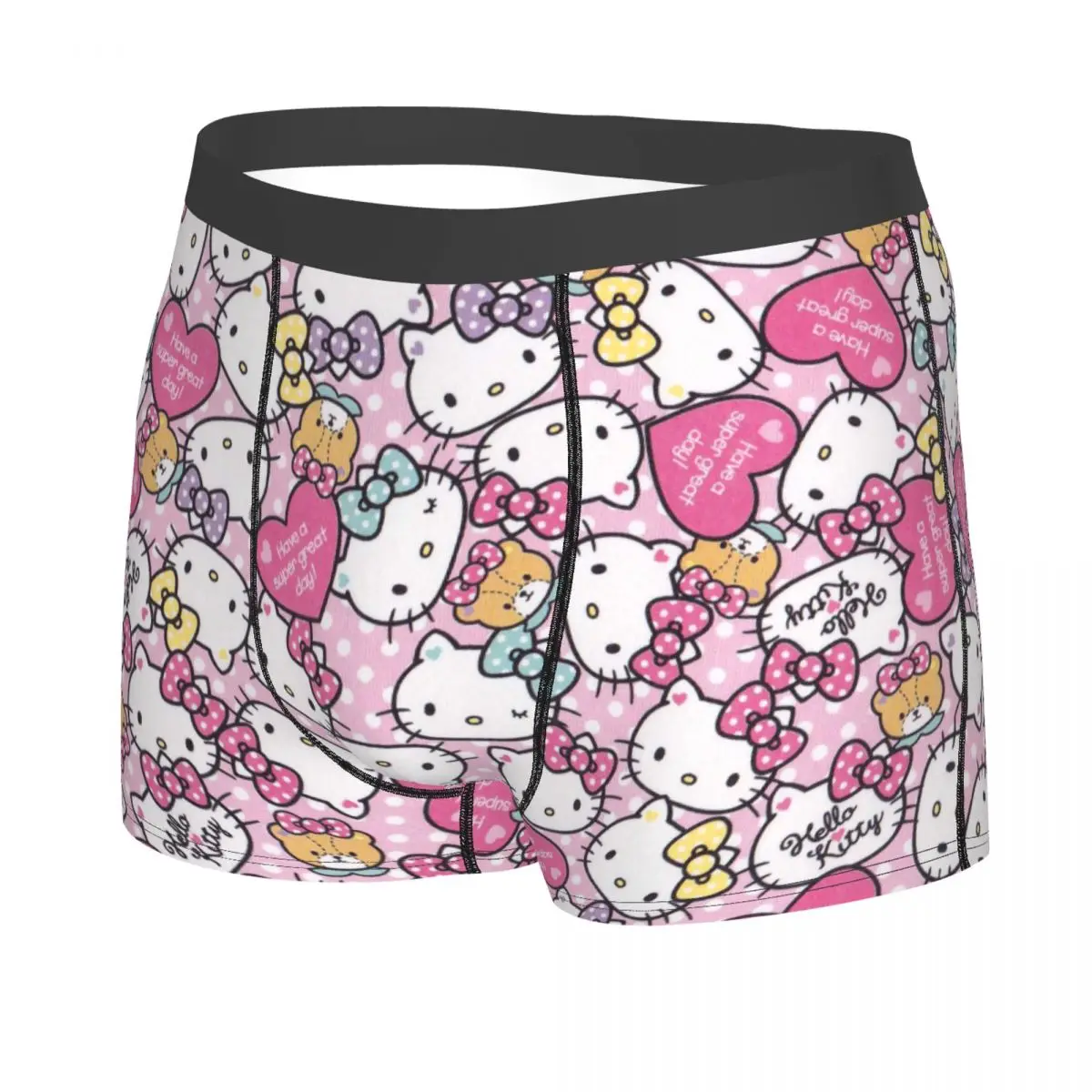 Custom Male Cool Hello Kitty Men Underwear Boxer Briefs Soft Shorts Panties Underpants