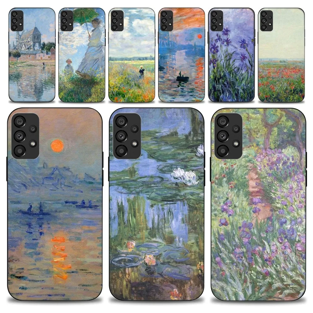 Claude Monet Impressionism Painter Phone Case For Samsung Galaxy S22 S23 Ultra S21 S20 FE Plus Note 20 Soft Cover