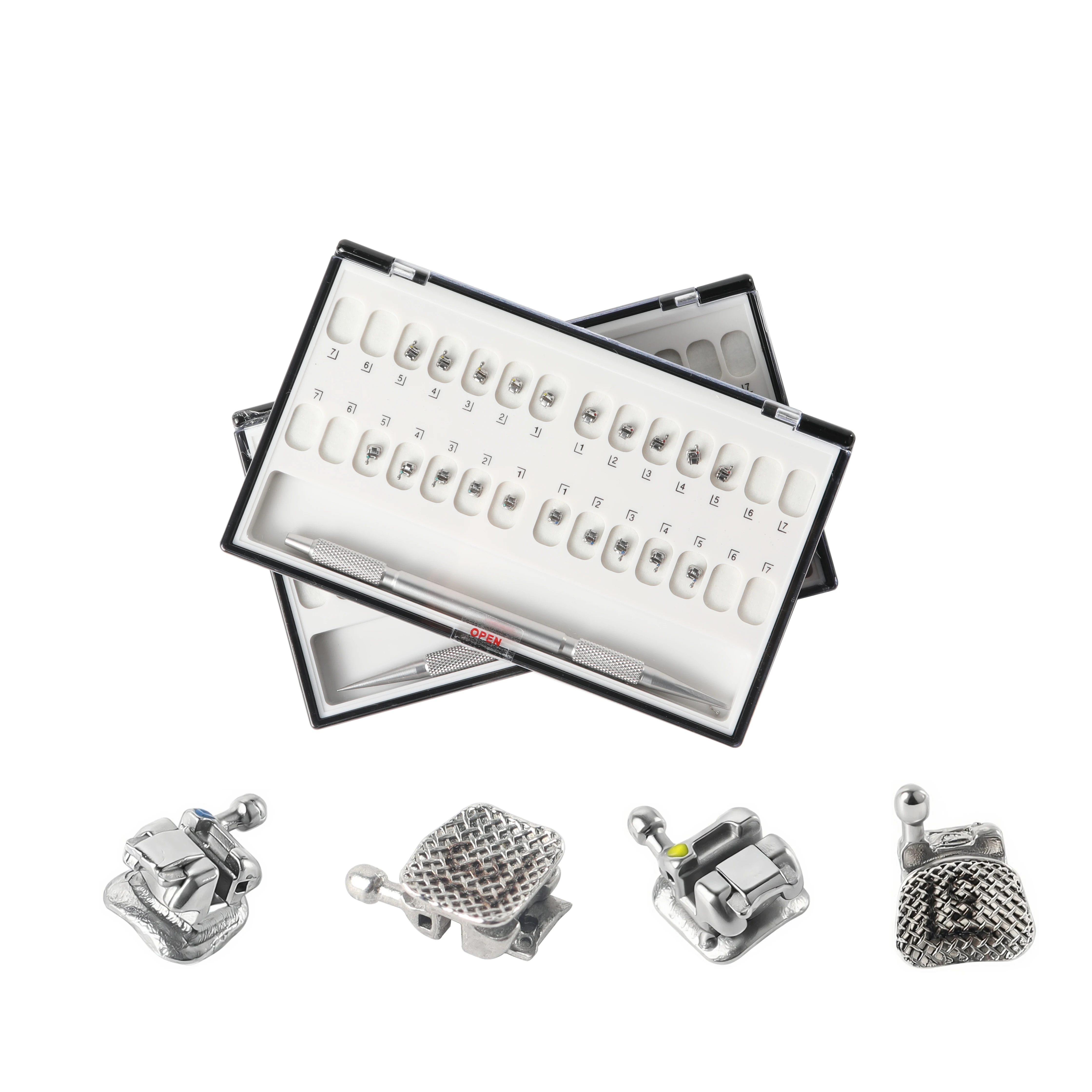 20Pcs Dental Orthodontic MBT Braces Mini Metal Brackets Roth Edgewise 022