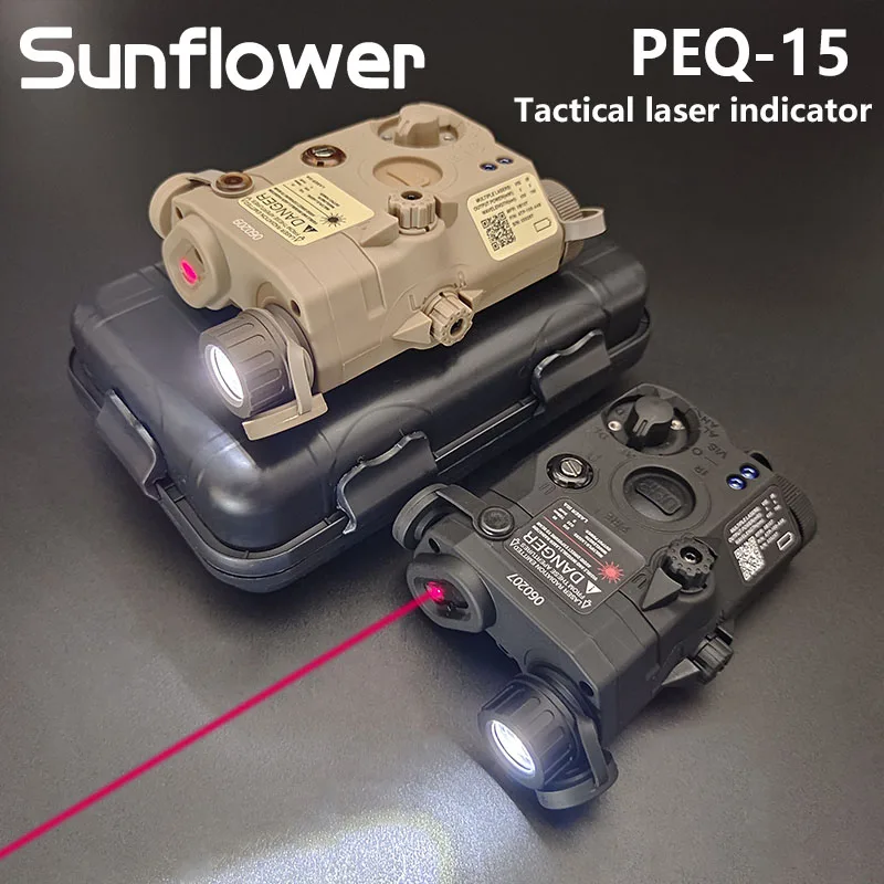 

Tactical PEQ 15 LA5 Red Green Blue Red Dot Laser with IR Illuminator PEQ Airsoft Pressure Switch M600 M300 Flashlight