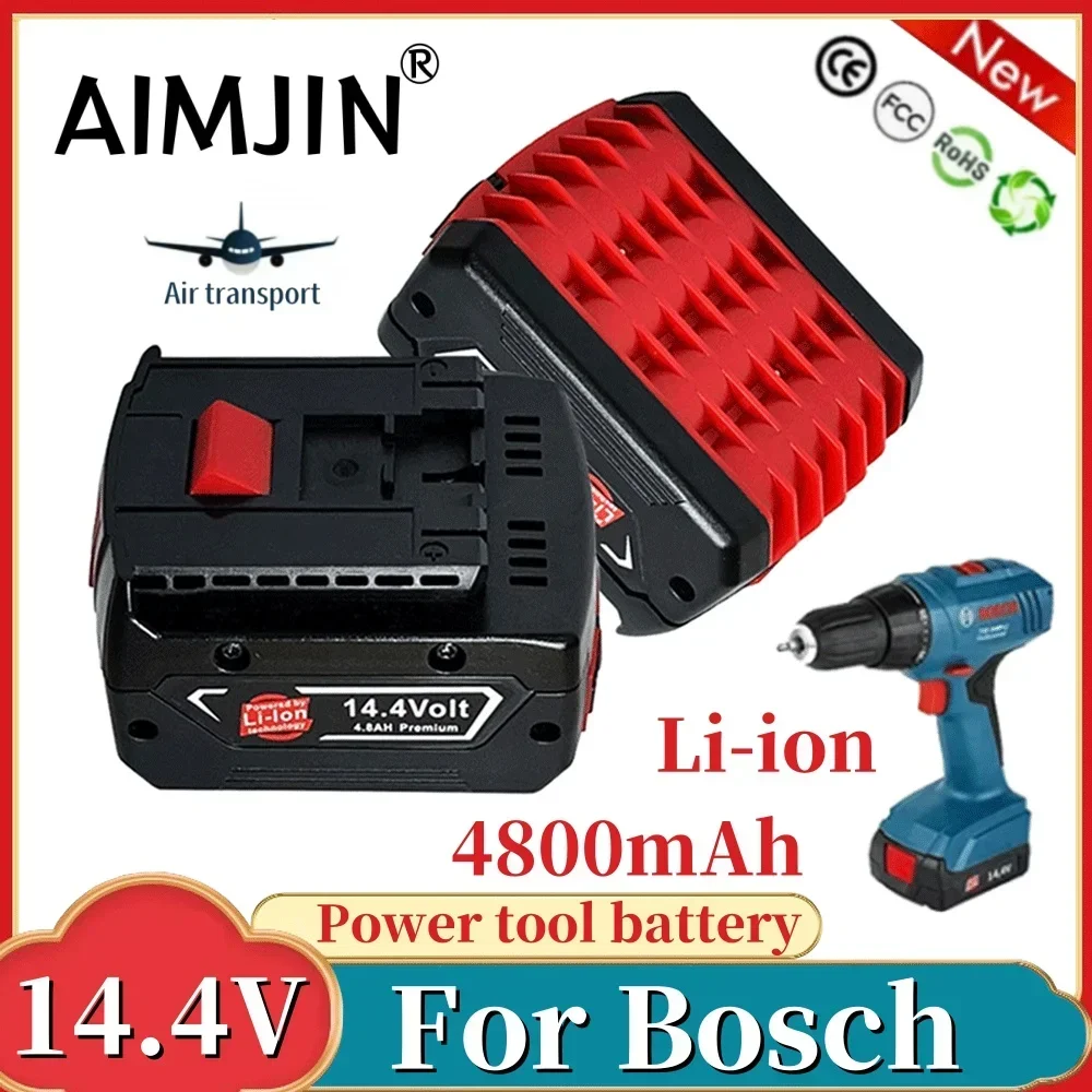 14.4V 4800mAh For Bosch BAT614 4.8ah Replace Li-ion Battery Pack Electric Drill Screwdriver BAT607