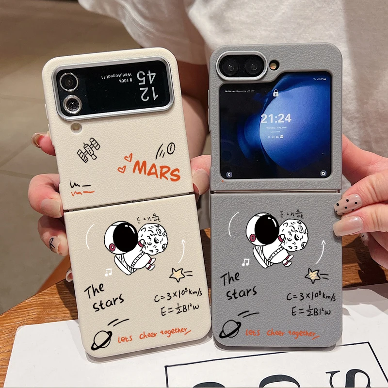 حافظة لهاتف سامسونج جالاكسي Z Flip7 FE Flip 7 6 5 4 3 5G نسيج جلدي غطاء قابل للطي من البولي يوريثان لهاتف سامسونج Z Flip6 Flip5