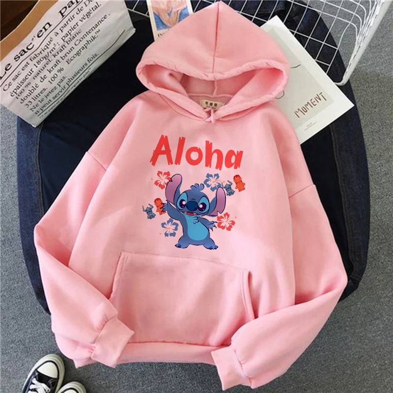 Streetwear Harajuku Funny Y2k Christmas Sweatshirt Lilo Stitch Disney Cartoon Hoodies Women Cute Stitch Anime Manga Hoody Female