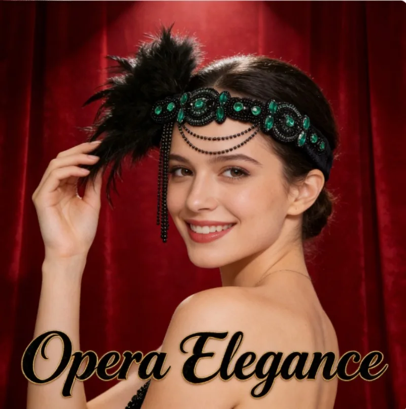 

Европейско-американская повязка на голову с перьями – винтажный аксессуар для волос с бахромой и инкрустацией стразами для нарядов на бальные вечеринки