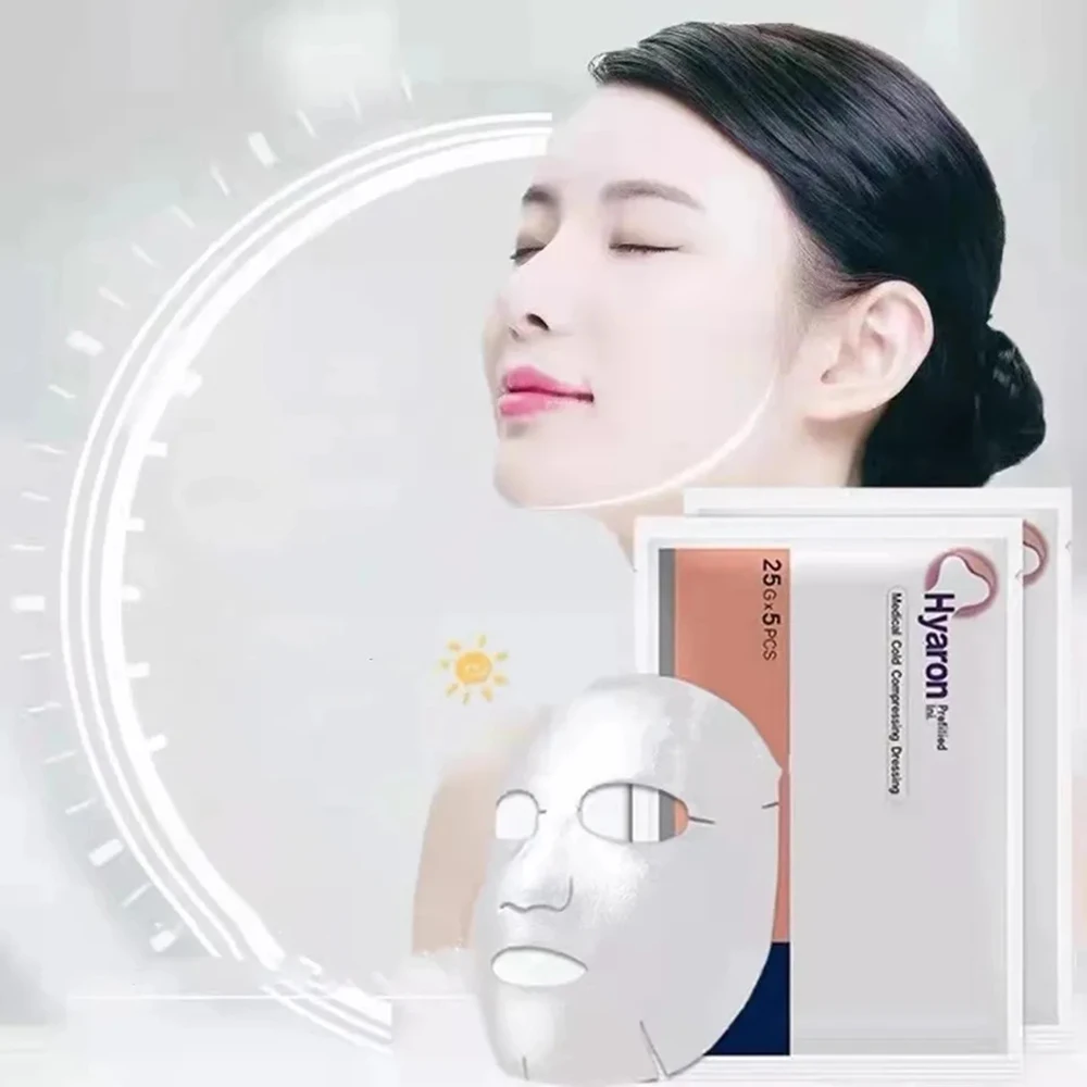 Supply Hyaron Natural Cold Compressing Dressing Repair Facial Mask After IPL Laser Microneedling Therapy Renewal Hydrating