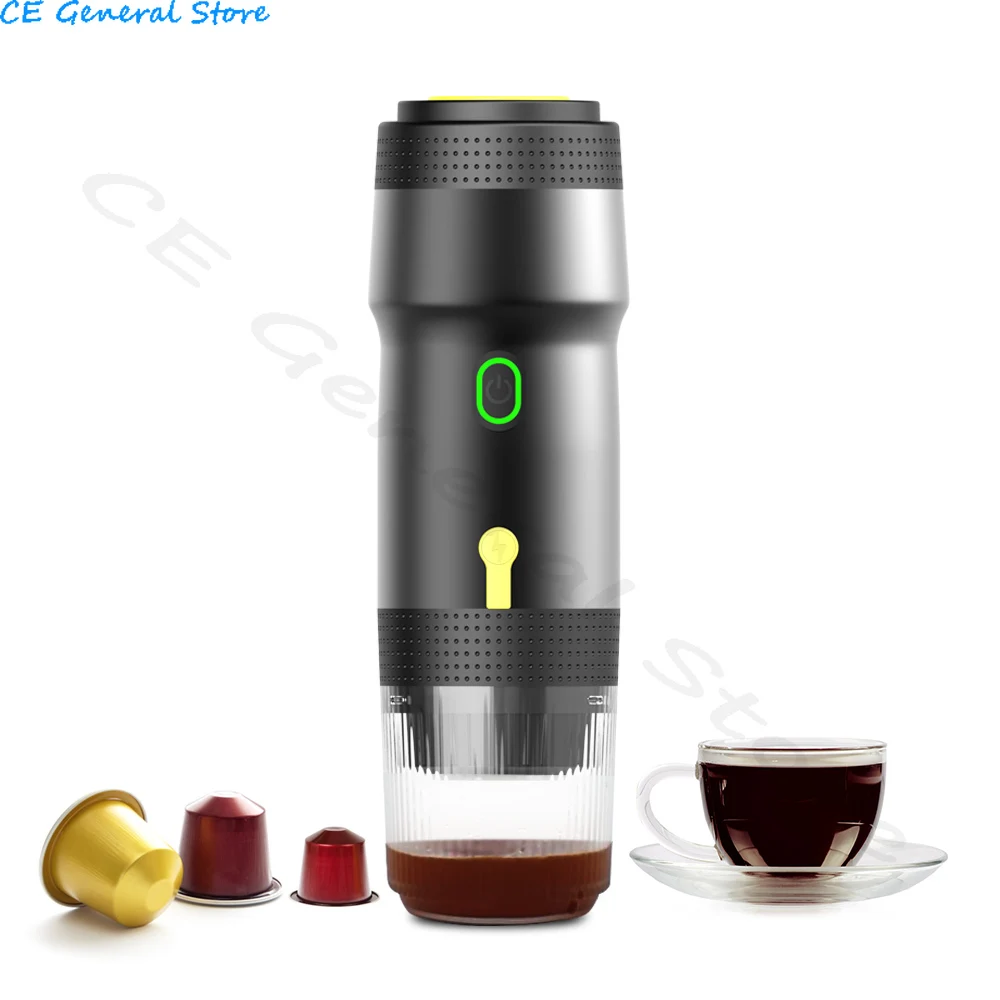 New Electric Portable Coffee Machine Portable Italian Espresso Machine for Car & Home 3-in-1 Capsule Powder Travel Coffee Maker