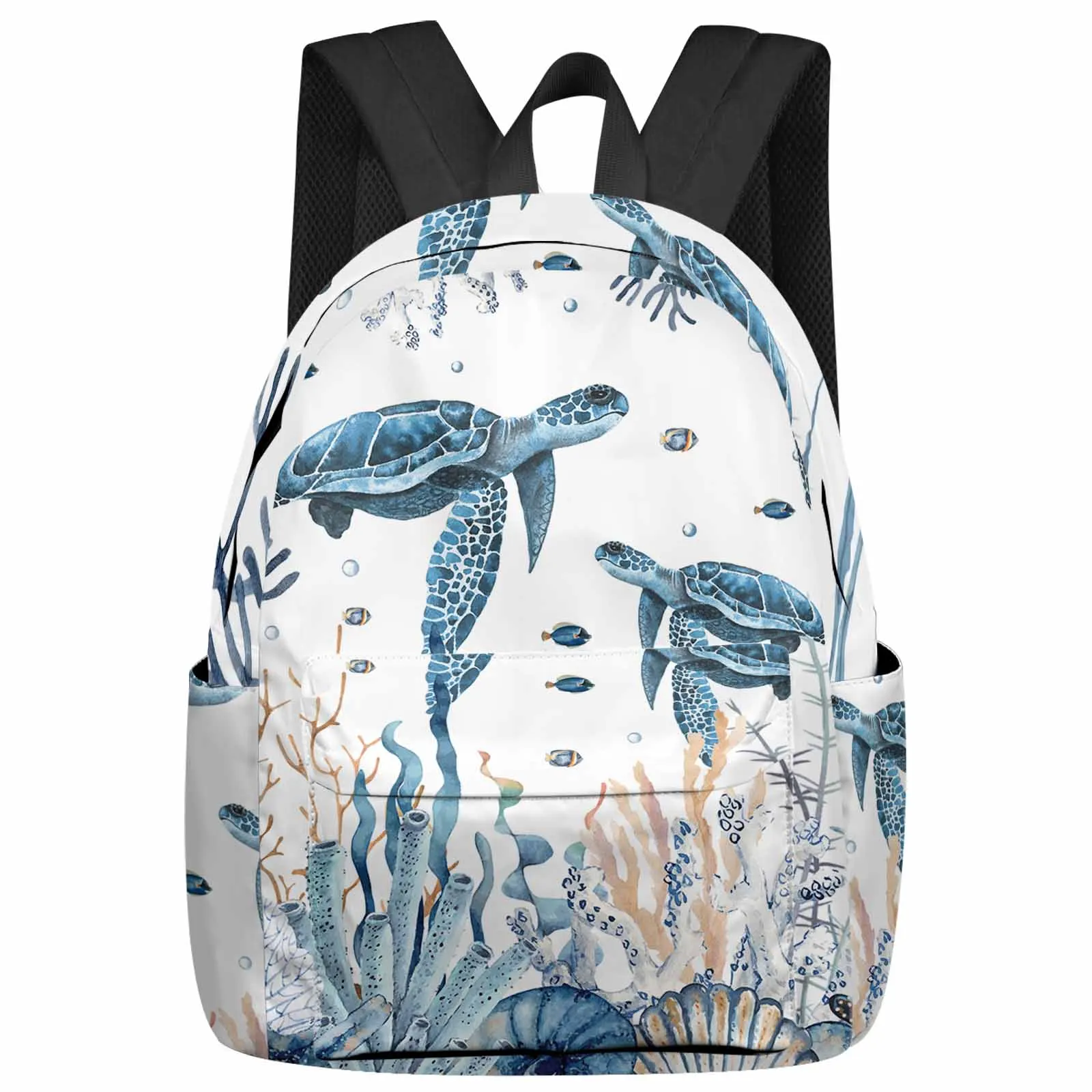 

Summer Ocean Coral Seagrass Sea Turtle Backpack School Bags for Teenagers Students Laptop Bag Women's Casual Travel Backpack