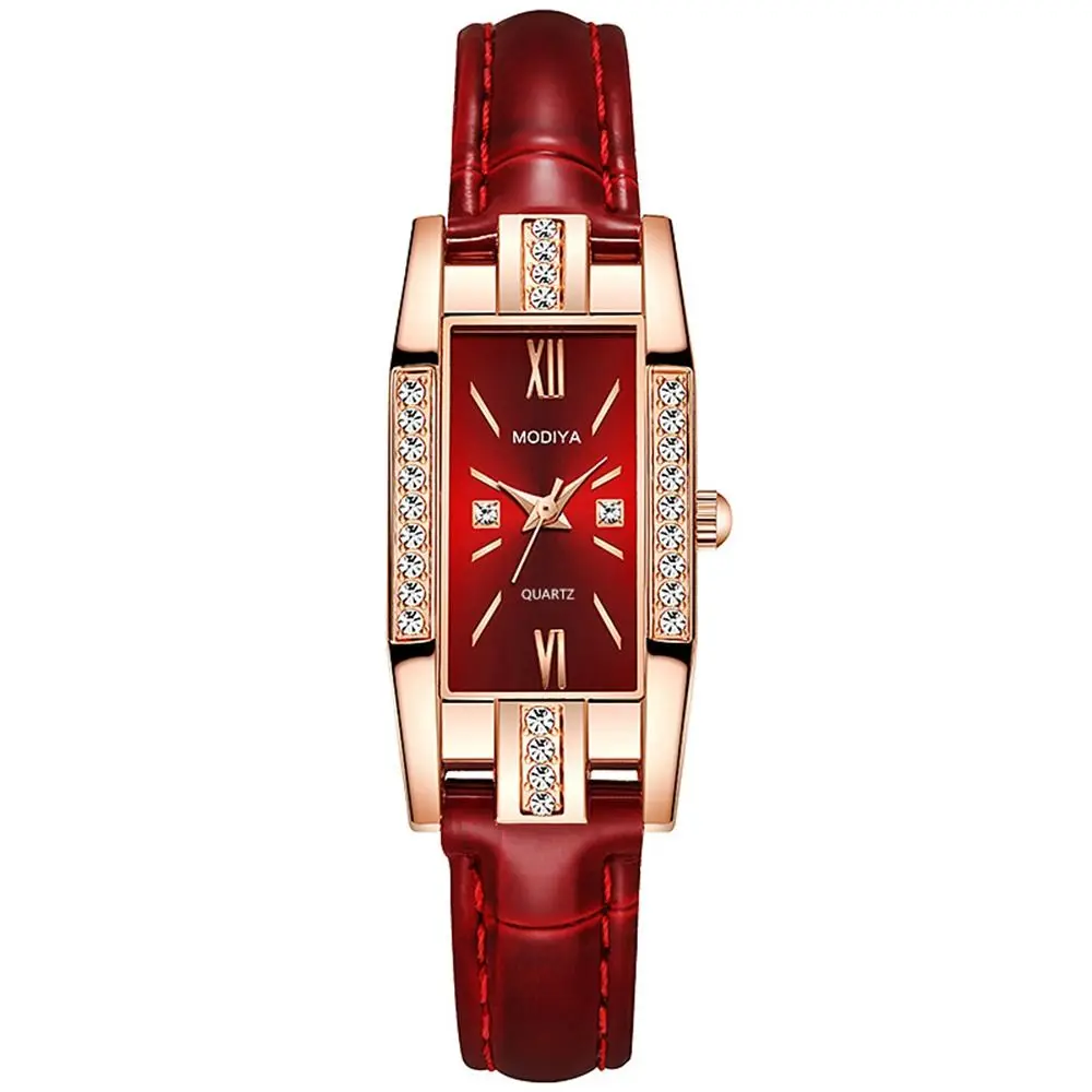 

Fashion Square Women Watch Luxury With Diamond Quartz watch Casual Exquisite Leather Strap Wristwatch Ladies