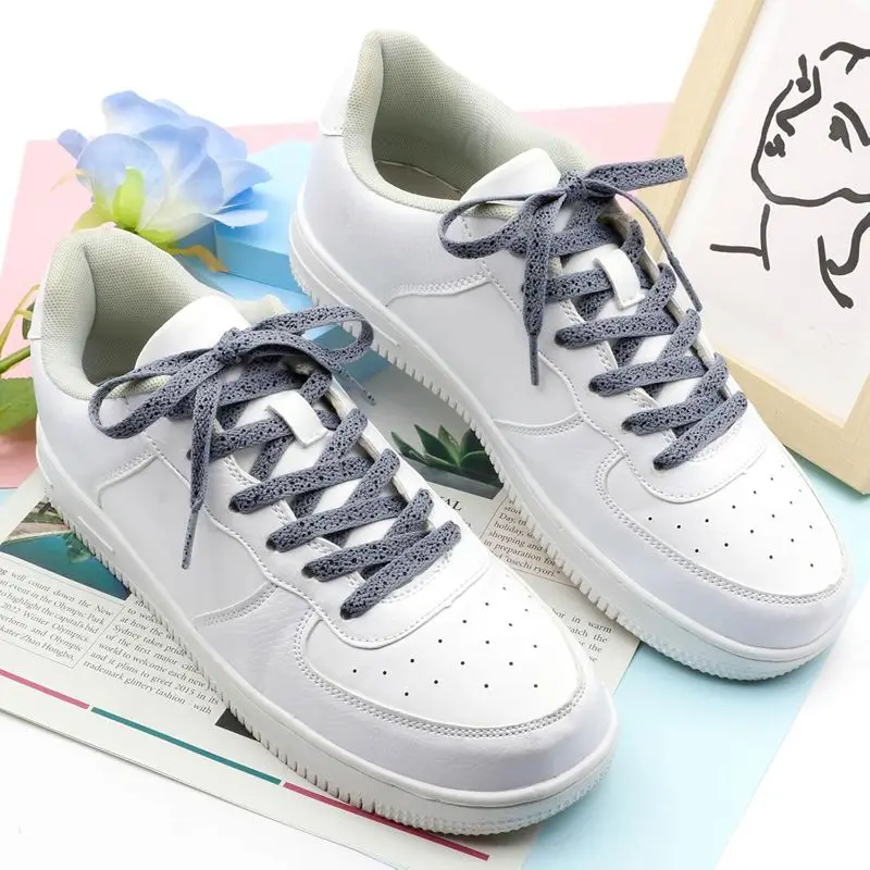 1 Paar bedruckte, flache Schnürsenkel für Sneaker, farbige Sport-Schnürsenkel, Schnürsenkel mit Tintenfleck-Motiv, 0,8 cm breit, für Freizeitschuhe und Sneaker. – Detail 6