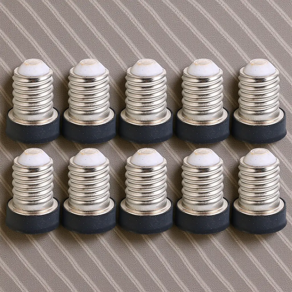 

10Pcs Bulb Adapter E14 to E12 Light Socket Converter High Temperature Resistant Lamp Holder Adapter for Garage Workshop Basement