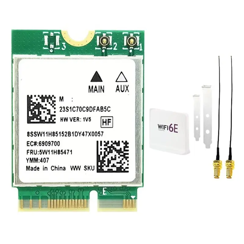 

Карта Wi-Fi A23F-RTL8922AE+антенна Wi-Fi 6E 2,4G/5G/6G 6338 Мбит/с Bluetooth 5.4 M.2 NGFF, беспроводной адаптер Wi-Fi для Win10/11