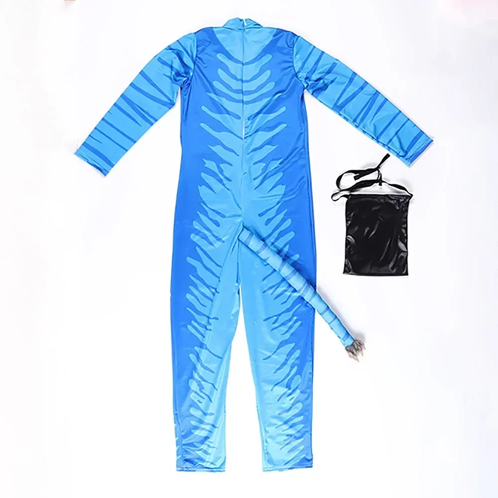 Avatar Cosplay Kostüm Kinder Zentai Bodysuit Held Overalls Bule Alien Monster Halloween Cos Kleidung Kinder Junge Mädchen Party Kostüm