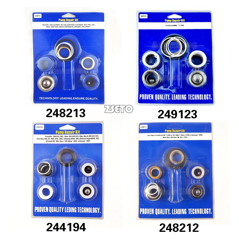Airless Sprayer Pump Repair Kit 249123 244194 248212 248213 For 390/395/495/595/3400/695/795/3900/7900/200/300/5900/1095/Max V
