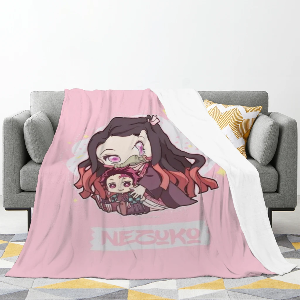 Fluffy Baby Blanket Demon Slayer Kimetsu No Yaiba Sofa Camp Nap Bedspread Cozy Flannel Blanket Bedroom Decor