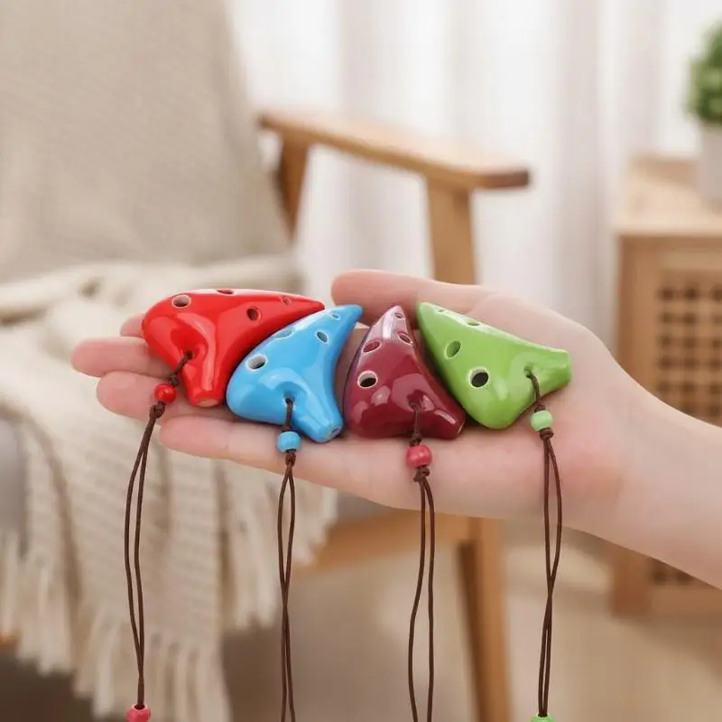 Mini 6-Loch Alto C Halsketten-Ocarina aus schwarzer Keramik, langlebiges Blasinstrument als Geburtstags- oder Weihnachtsgeschenk – Detail 1