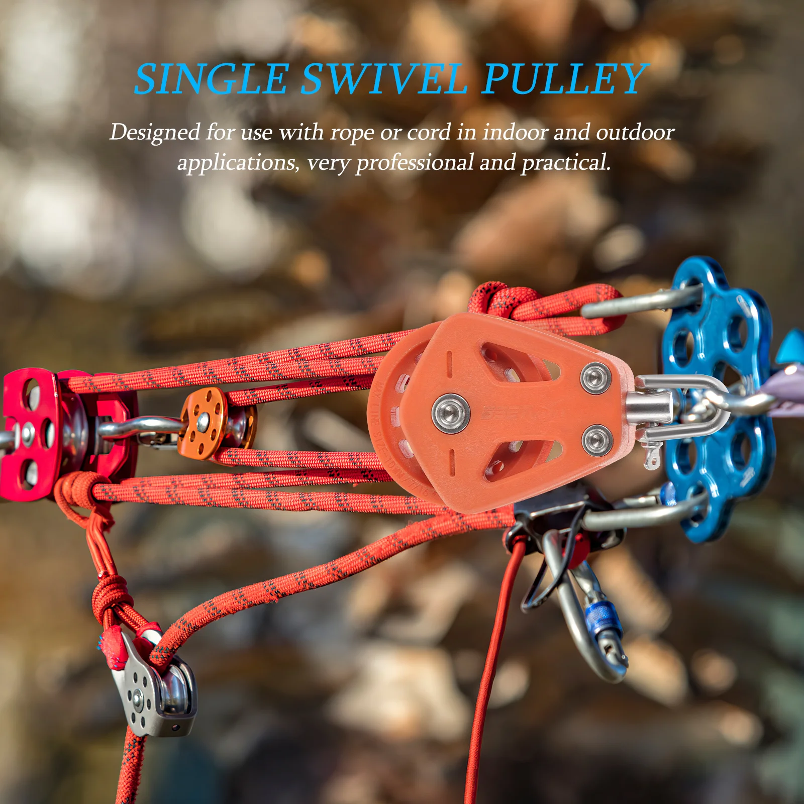 

Marine Pulleys for Rope Single Block Bearing Wheel Winch Blocks Sailboat Swivel