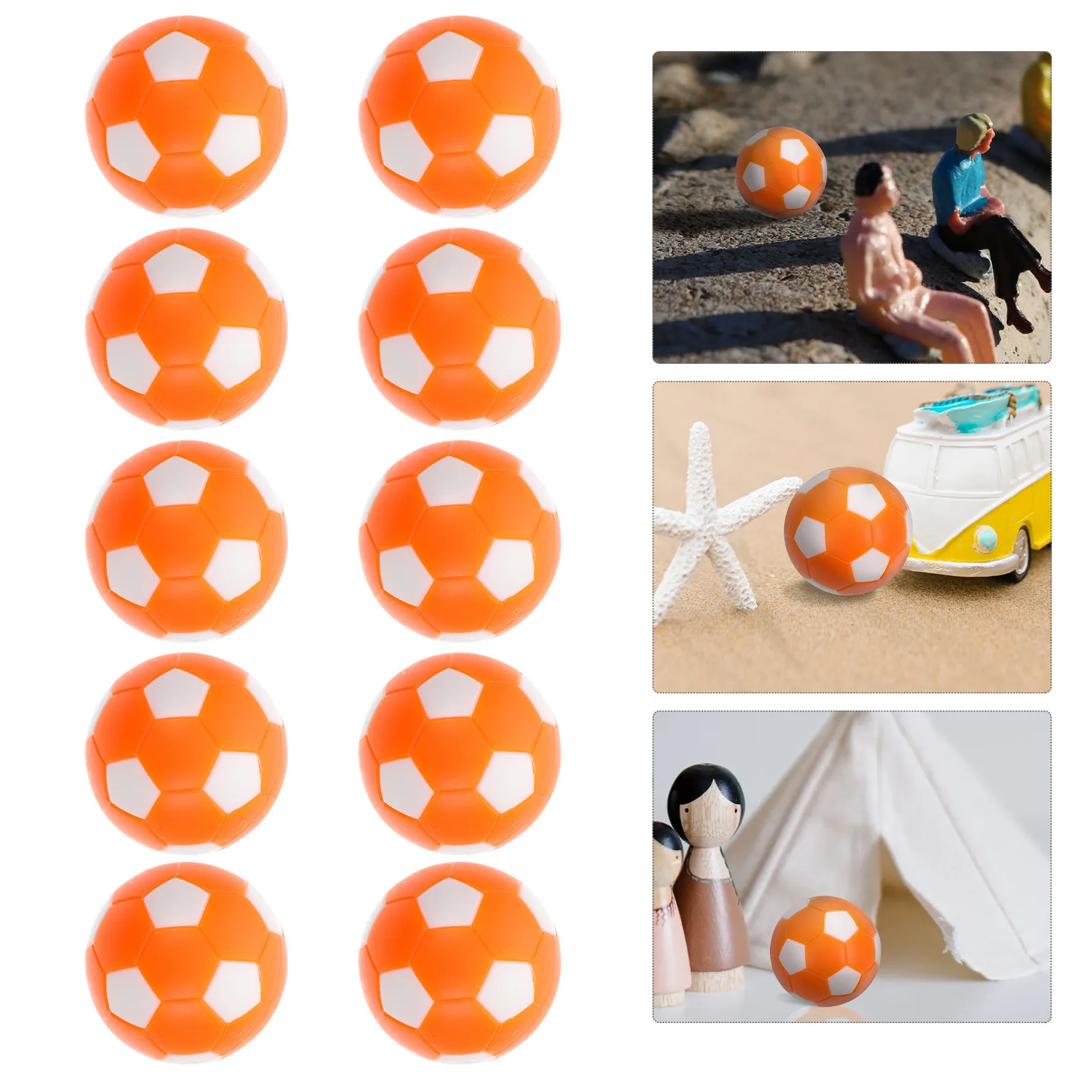 

10Pcs Table Soccer Accessory Set Plastic Footballs for Foosball Machines Tabletop Game Replacement Balls Family Friends Play