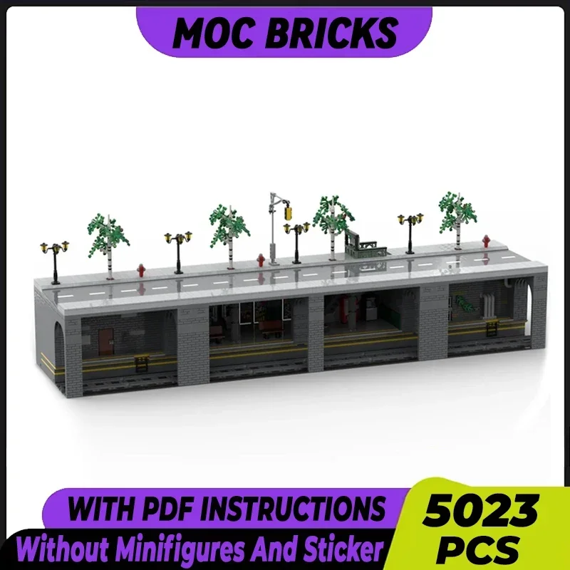 

New York Train Station Model Moc Building Bricks Underground Metro Line 1 Technology Blocks Gift Christmas Toy DIY Sets Assembly