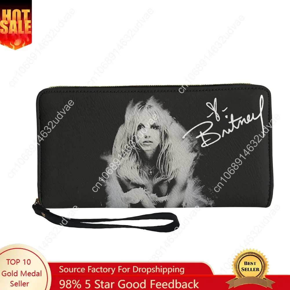 

Britney Spears Wallet Purse Mens Womens Teenagers Zipper Long Wallets Double Print Commuter Personalized Portable Gift Bag