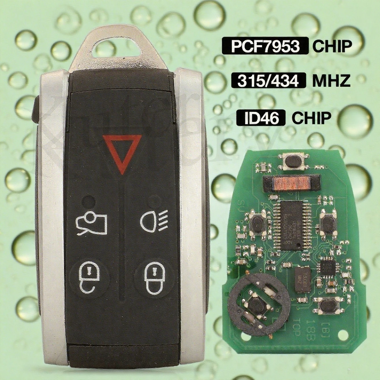 

jingyuqin 315/434MHZ ID46 PCF7953 Chip Remote Car Key 5BTN For Jaguar XF XF XFR XK XKR 2009-2013 FCC: KR55WK49244 Keyless Entry