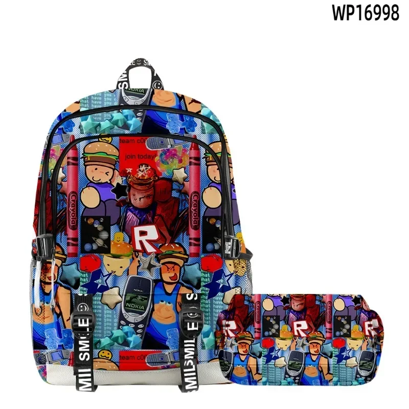 Juego transfronterizo Roblox Forsaken Gubby, mochila, bolsa para bolígrafos de doble capa, conjunto de dos piezas, necesidades diarias para estudiantes de escuela