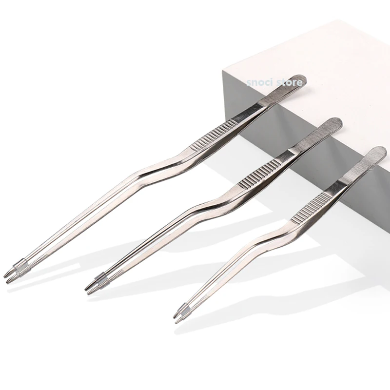 Stainless Steel Tweezers Curved Serrated Tip Tool for tissue culture and hydroponic tweezers inoculation equipment in lab