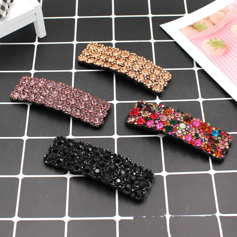 Explosion models ins color large rhinestone hairpin handmade jewelry Geometric Round Hairgrip Women Barrette Hair Accessories