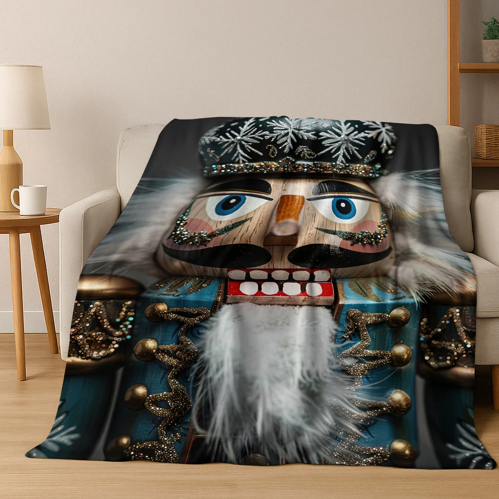 2026 جديد كسارة البندق شجرة عيد ميلاد سعيد الكرتون دمية هدية الفانيلا بطانية ، لينة رمي بطانية للمنزل غرفة نوم أريكة تتحول لسرير الاطفال #4