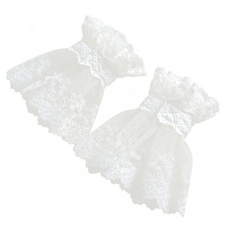 Elegant White Lace False Cuffs For Women Stylish Hand Sleeve Accessories D0UB