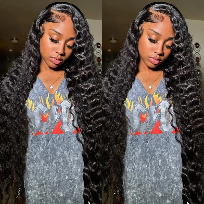 300 Density Loose Deep Wave 13x6 Hd Lace Front Human Hair Wig For Women