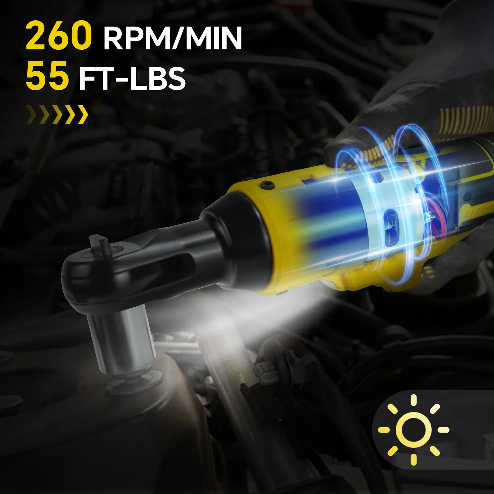 مجموعة مفاتيح ربط بسقاطة كهربائية 3/8 بوصة 260 دورة في الدقيقة لأدوات سقاطة الطاقة اللاسلكية ببطارية ديوالت 20 فولت مع سرعة متغيرة (بدون بطارية)