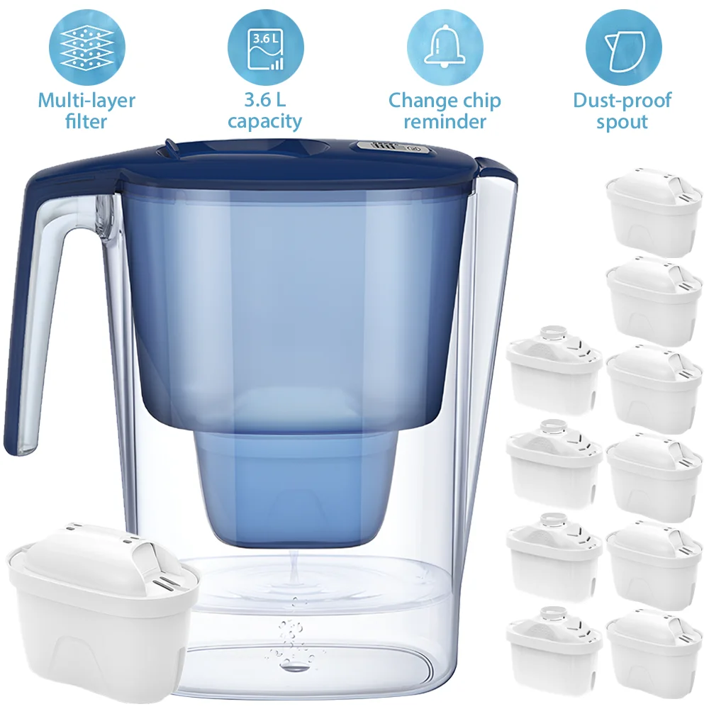 3.6L Depuratore d'acqua Bollitore Filtro domestico Bollitore Cartuccia Purificare Bollitore Attiva Carbone Brocca d'acqua Purificatore di ricambio
