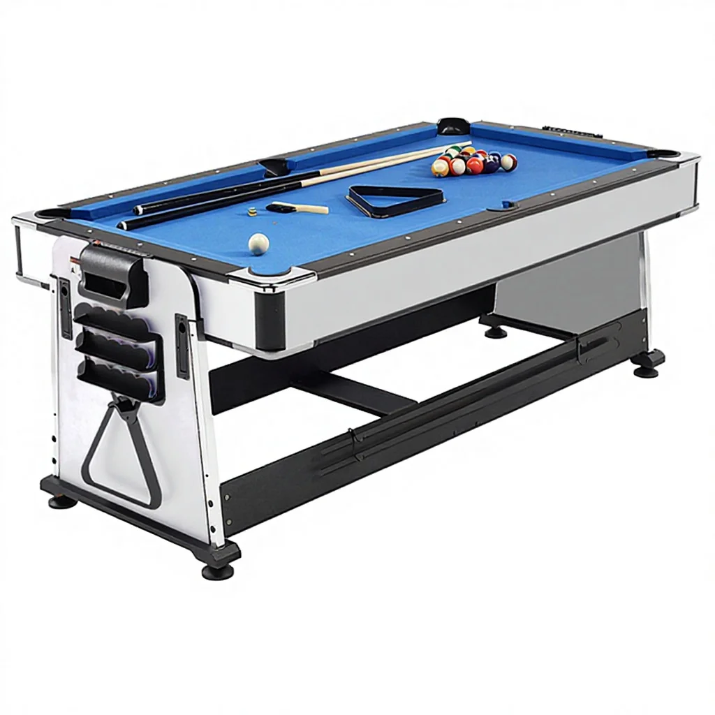 

Solid Wood Leg Natural Slate 7ft/8ft/9ft Customizable Home Leisure Entertainment 4-in-1 Pool Table Snooker Billiard