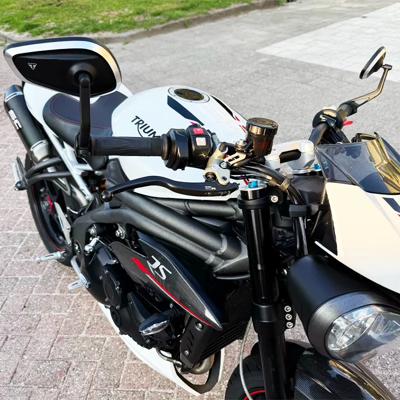 Motorcycle Handlebar Rearview Side Mirrors Bar End Mirror Kit For Street Triple S765 765RS 765R Bobber T120 T100 Daytona 660 675