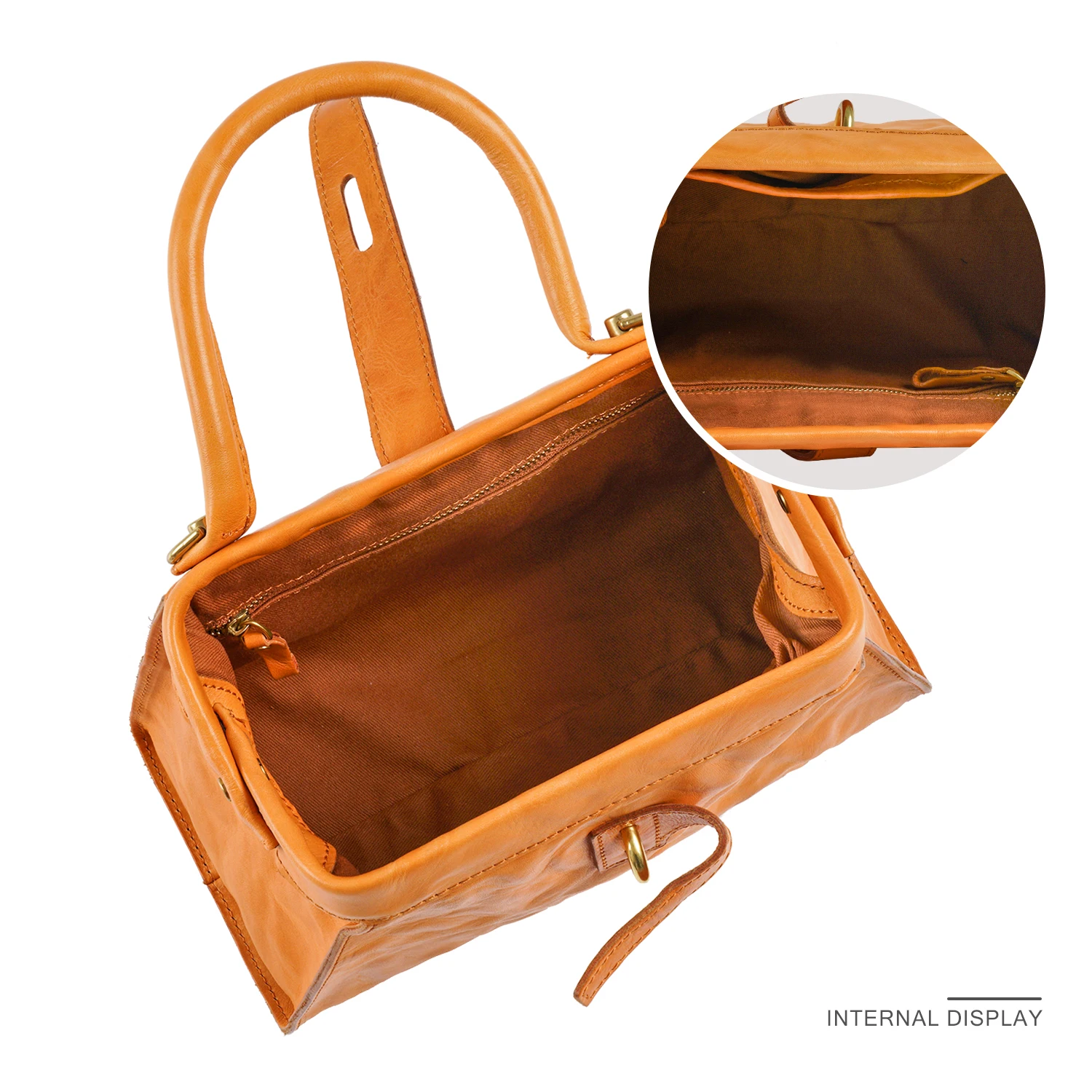 ANGENGRUI•Luxury Genuine Leather Women\'s Bag Handmade Vegetable Tanned Leather Small Tote Bag Exquisite Fashion Shoulder Bag