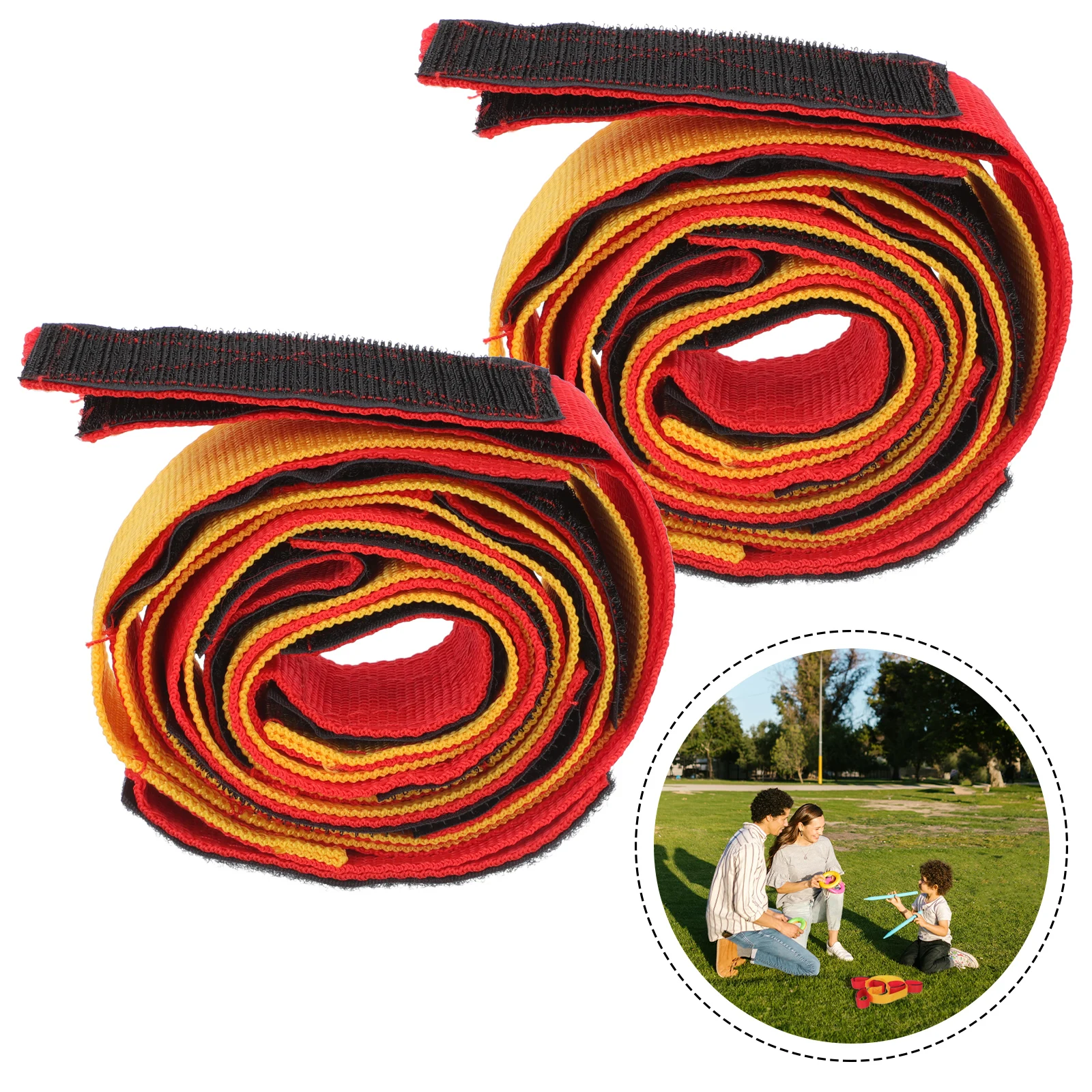 2-teilige Rennbänder mit Beinen, verdickt, verstellbar, Outdoor-Spiel-Requisiten, lebendige Farben, verschleißfest, passend für Erwachsene und Kinder