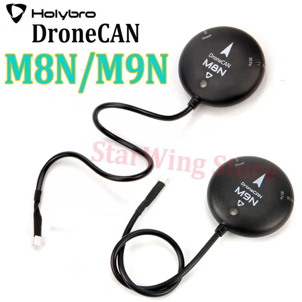 

Holybro DroneCAN M8N M9N GPS Module IST8310 Compass Tri-Colored LED Indicator for CAN Protocol ArduPilot PX4 Flight Controller