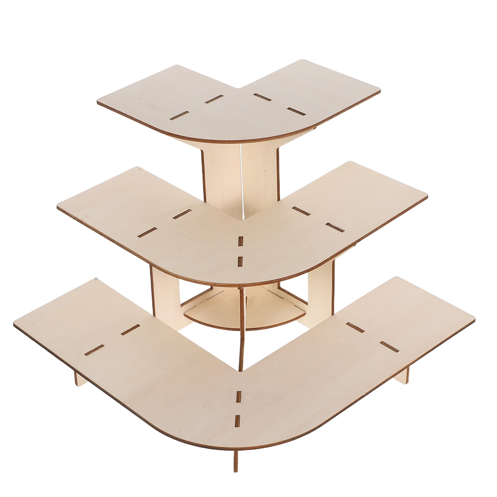 

Light Yellow Wooden Retail Display Rack 3Tier Wood Shelves Tabletop Organizer For Craft Shows Table Display Stand Portable