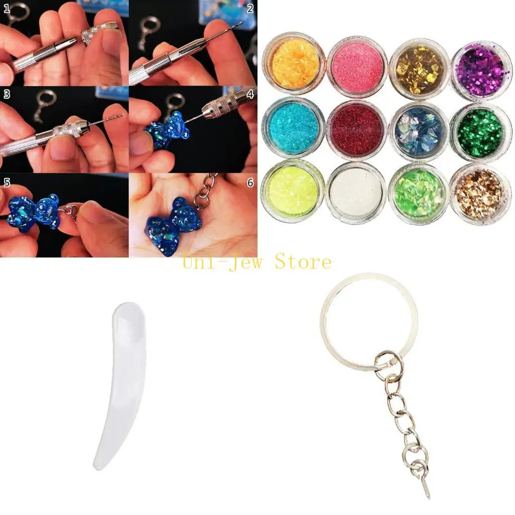 

40GB Crystal Epoxy Resin Mold Earrings Pendants Casting Silicone Mould DIY Crafts