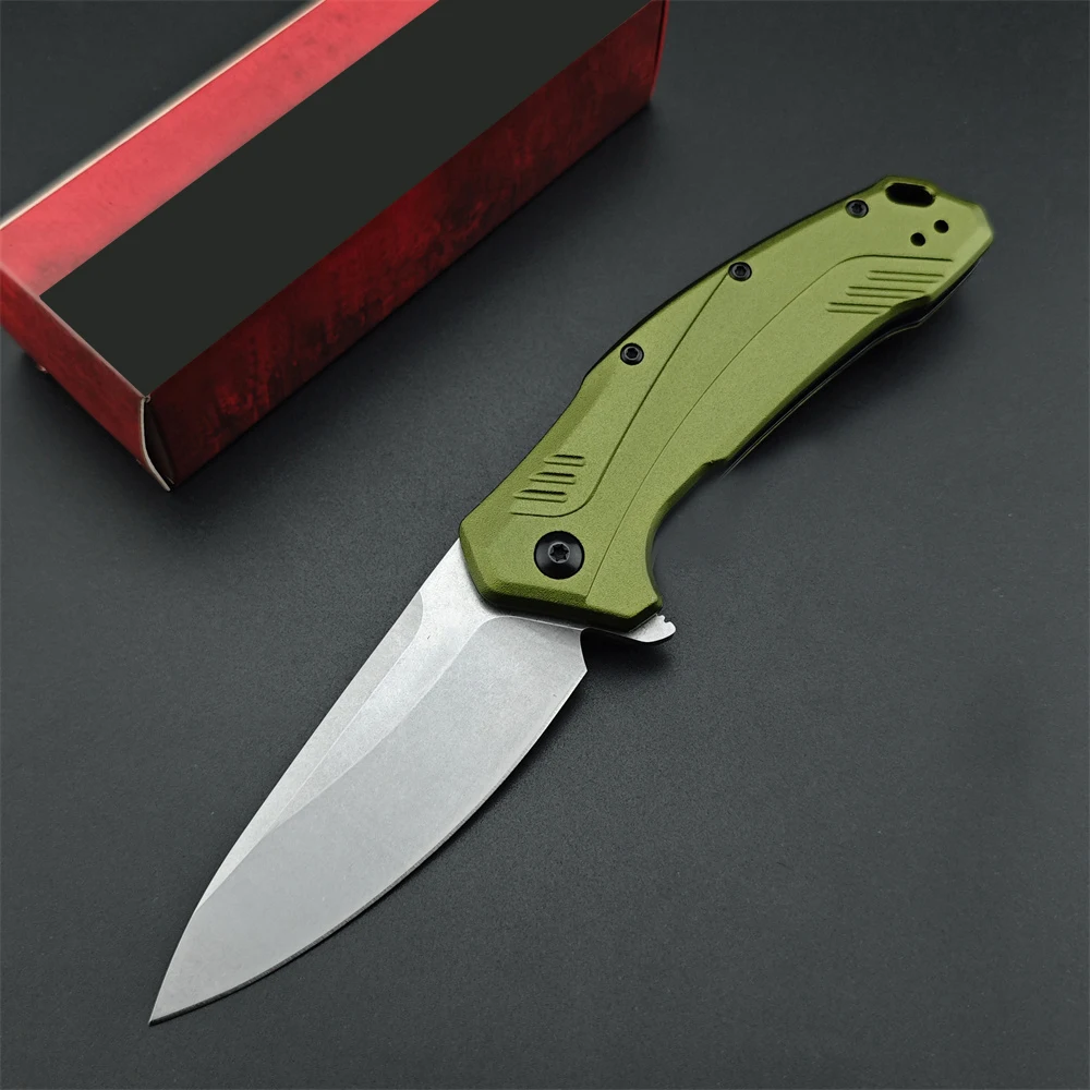 

Newest KS 1776NBBW Link Multifunction Assisted Flipper Pocket Knife Blue/green Aluminum Handle Tactical Outdoor Utility Tool