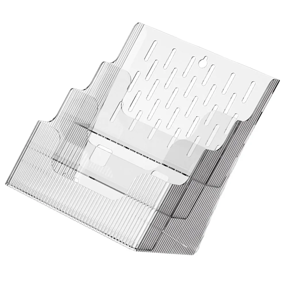 حامل ملفات شفاف لسطح المكتب مقاس A4 منظم ورق تصميم مائل رف مستندات لمجلة غرفة الدراسة المدرسية والمكتبية